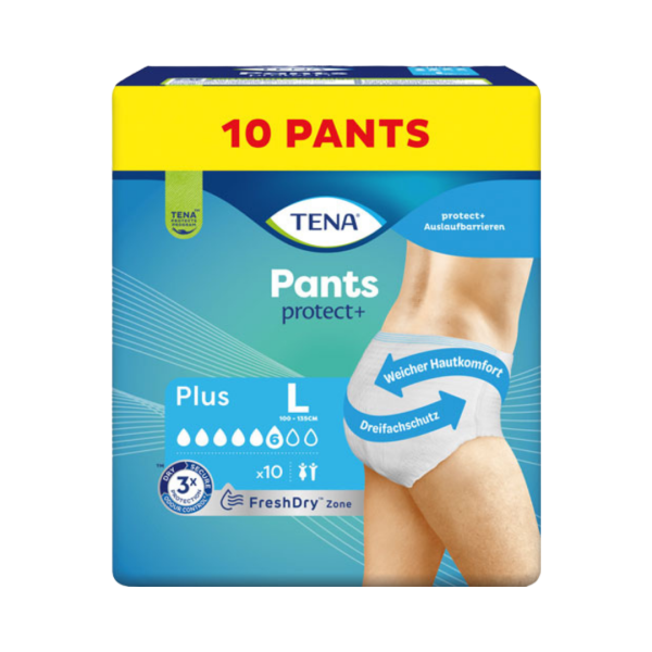 721792 TENA Pants protect plus Groesse M Hueftumfang 80 bis 100 cm, schwere Blasenschwaeche, 10 Stk